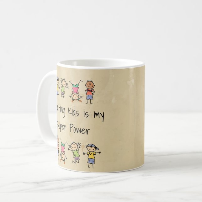 Teaching Kids is My Super Power  Kaffemugg (Framsida vänster)