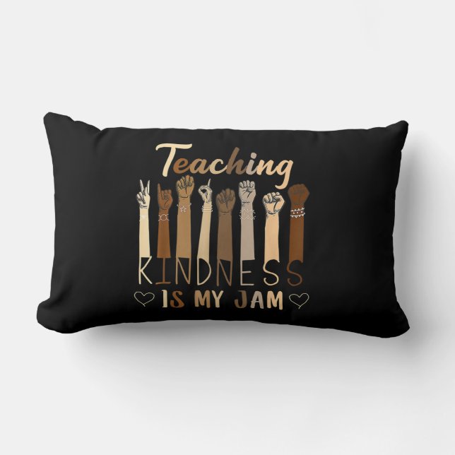 Teaching Kindness Is My Jam Autism Awareness T-Shi Lumbarkudde (Framsida)