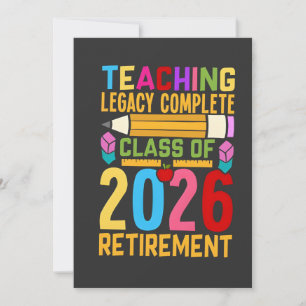 Teaching Legacy Komplett Klass 2026 Pensionering Meddelande
