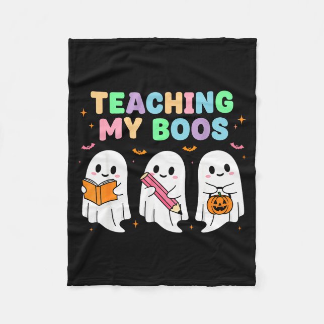 Teaching My Boos Soky Teacher Women Cute Ghost  Fleecefilt (Framsidan)