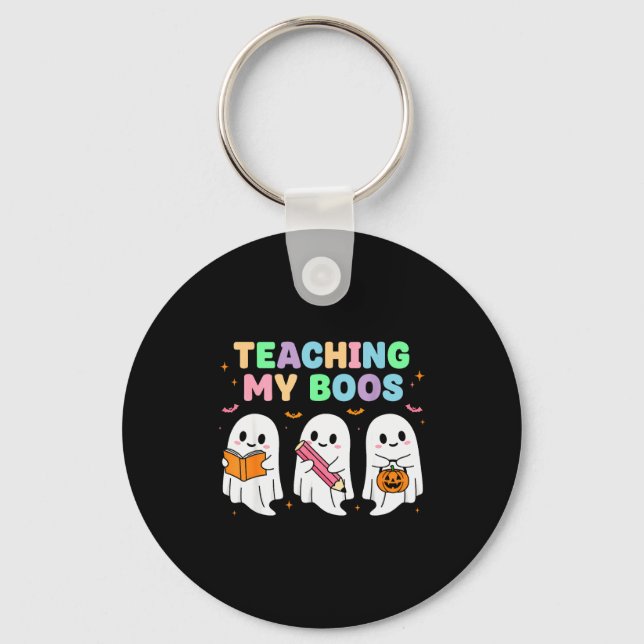 Teaching My Boos Soky Teacher Women Cute Ghost  Nyckelring (Framsida)