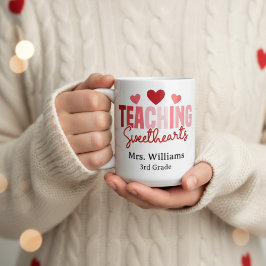 Teaching Sweethearts Custom Teacher Valentine Kaffemugg