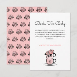 Teacup & Blommor Bebisbad Bringa Bok önskemål Inbjudningar