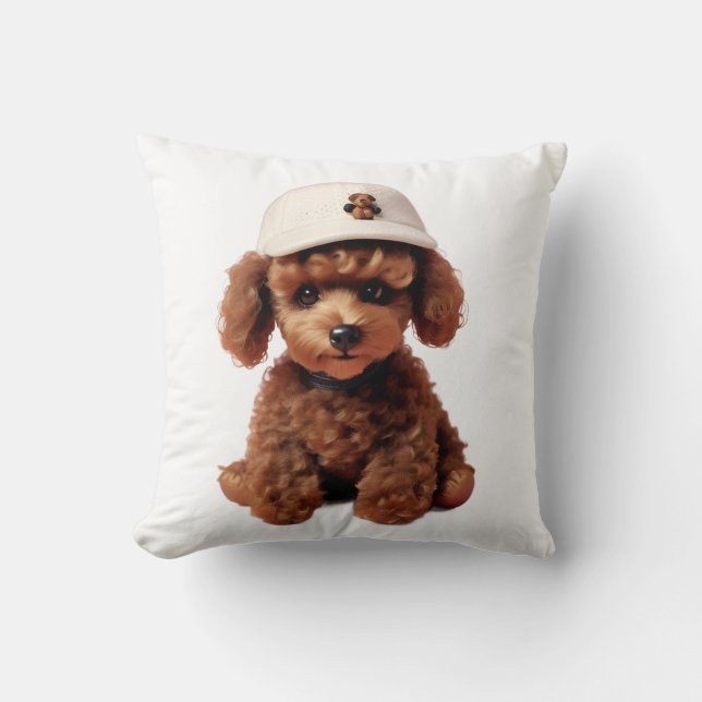 Teacup Poodle Tshirt Kudde (Framsida)