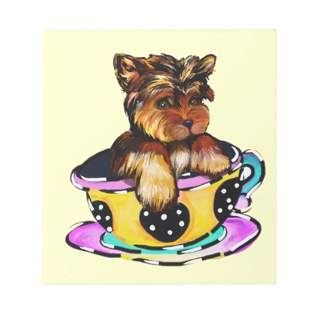 TEACUP YORKIE POO ANTECKNINGSBLOCK (Framsida)