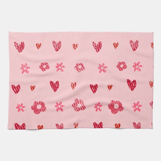 Teadhanddukar "BLOMMAR &KÄRLEK PARTY Kökshandduk (Horisontell)