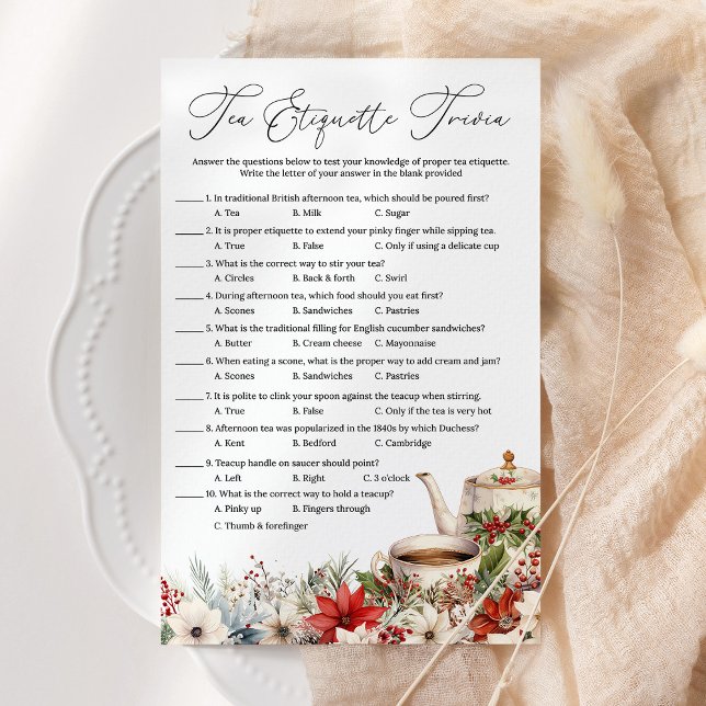 Teaetiketts frågesport Jul tepartaj spel (Skapare uppladdad)