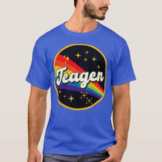Teagen Rainbow in Space Vintage Stil T Shirt