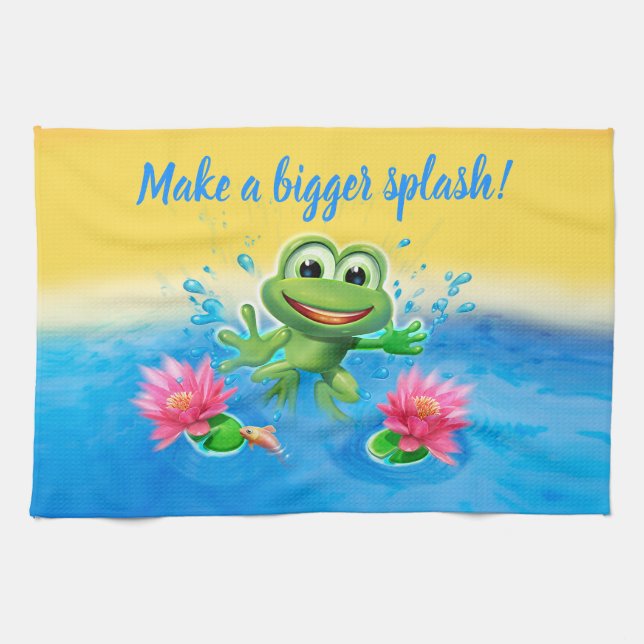 Teahandduken hoppar grodadesign kökshandduk (Horisontell)