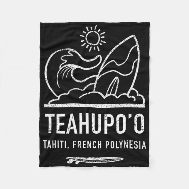 Teahupoo Shirt French Polynesia Tee Tahiti Surfing Fleecefilt (Framsidan)
