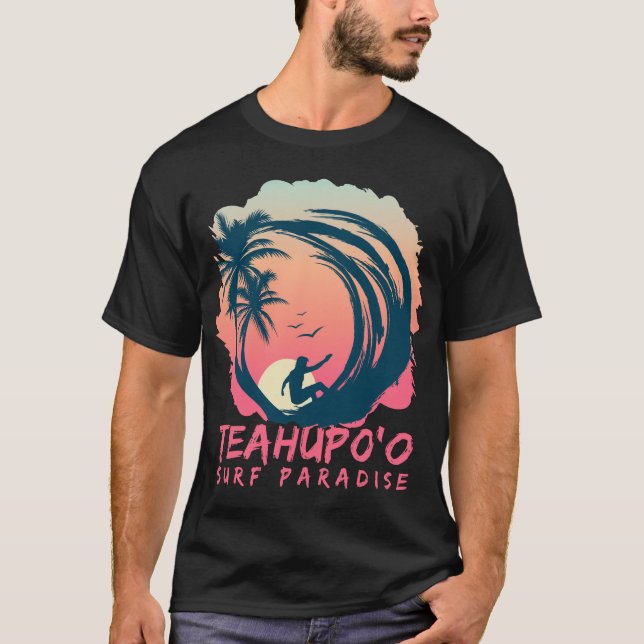 Teahupoo-Tahiti-Surfa-Paradise-Tshirt T Shirt (Framsida)