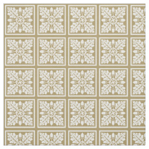 Teak Acorn och Löv Tile Design Tyg