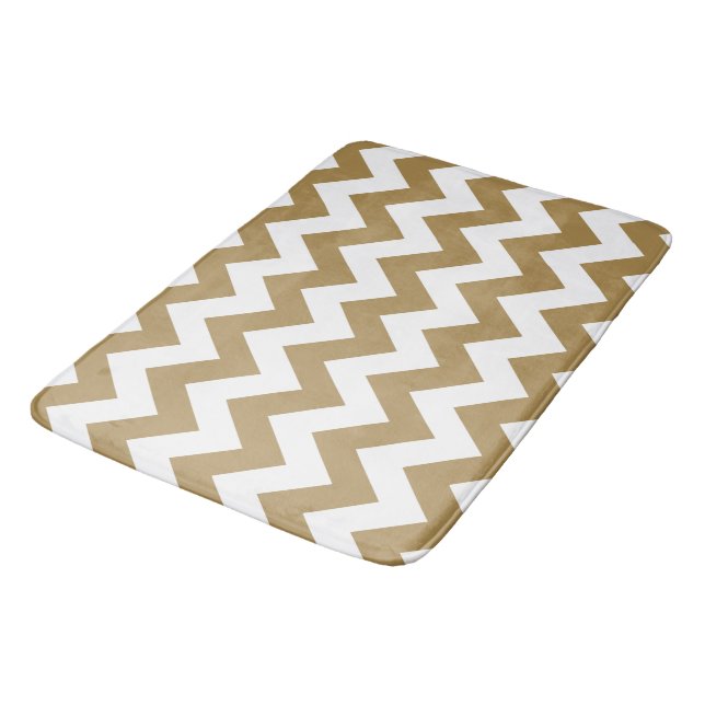 Teak Neutralt Chevrons Badrumsmatta (Vinklad)