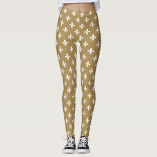 Teak Neutralt Fleur de Lys Leggings