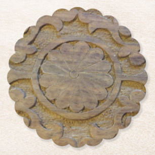 Teak Trärullande Design Anpassad Underlägg Papper