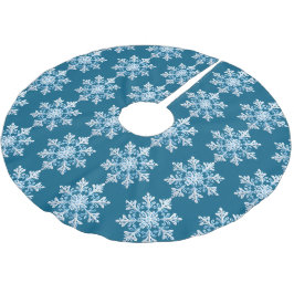 Teak White Light Blue-jultomte Snowflake Julgransmatta Borstad Polyester