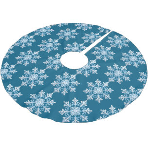 Teak White Light Blue-jultomte Snowflake Julgransmatta Borstad Polyester