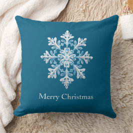 Teak White Light Blue-jultomte Snowflake Kudde