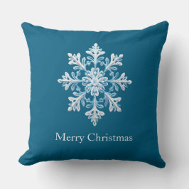 Teak White Light Blue-jultomte Snowflake Kudde