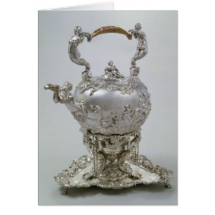Teakettle och stativ vid C.Kandler, London, 1730 Hälsningskort