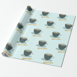 Teakopp och Saucer som slår in papper Presentpapper