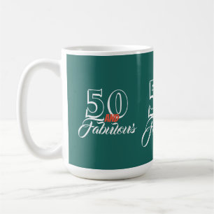 Teal 50 och Fabulous Födelsedagsfest Kaffemugg