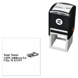 Teal 59 Corvette Car Red Explosion-bakgrund Självfärgande Stämpel