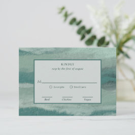 Teal Absract Coastal Chic Modern Bröllop OSA Kort
