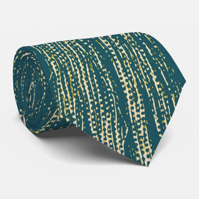 Teal Abstrakt Mönster Slips (Rullad)
