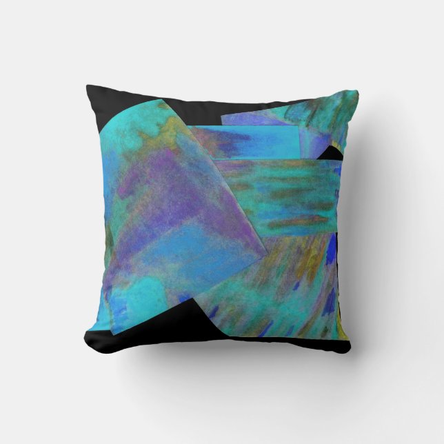 Teal Abstrakt Pillow Kudde (Framsida)