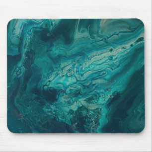 Teal Acrylic Poring Abstrakt Fluid Art Musmatta