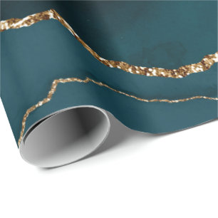 Teal agate mönster Bröllop Presentpapper