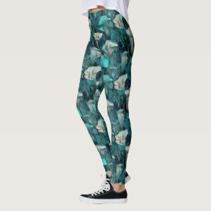 Teal Aktivt Kläder Calla liljor Inspirerade Gåvor Leggings