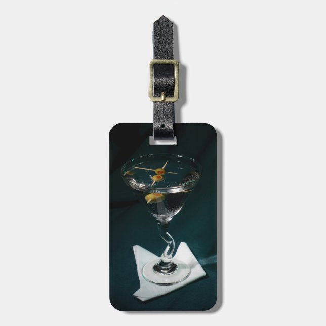 Teal Alcohol Cocktail Martini Bagagebricka (Vertikal Framsida)
