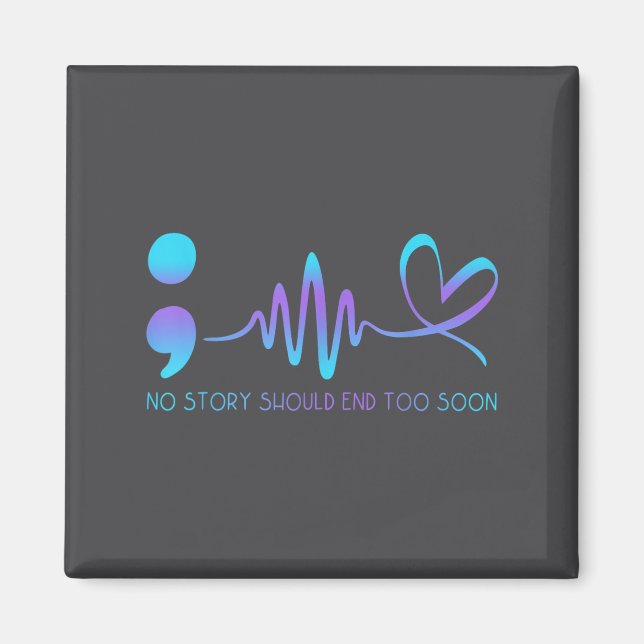 Teal &amp; Purple Semicolon Suicide Prevention Awa Magnet (Framsidan)