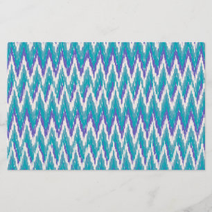 Teal and Amethyst iKat ZigZag mönster Brevpapper