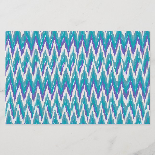 Teal and Amethyst iKat ZigZag mönster Brevpapper (Framsida)