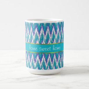 Teal and Amethyst iKat ZigZag mönster Kaffemugg