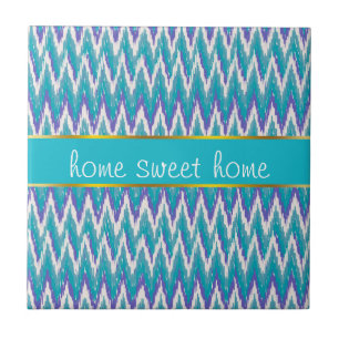 Teal and Amethyst iKat ZigZag mönster Kakelplatta