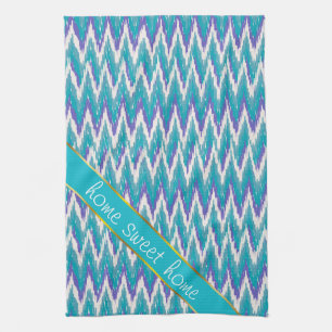 Teal and Amethyst iKat ZigZag mönster Kökshandduk