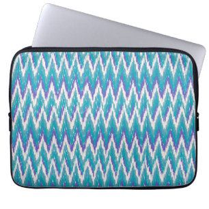 Teal and Amethyst iKat ZigZag mönster Laptop Sleeve