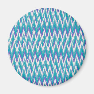 Teal and Amethyst iKat ZigZag mönster Magnet