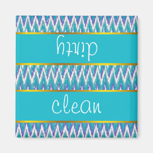 Teal and Amethyst iKat ZigZag mönster Magnet
