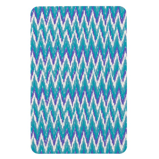 Teal and Amethyst iKat ZigZag mönster Magnet (Vertikal)