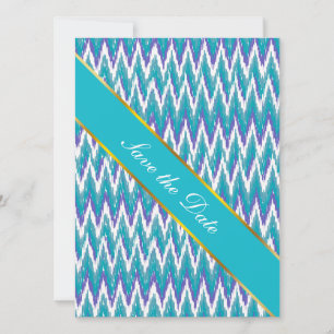 Teal and Amethyst iKat ZigZag mönster Spara Datumet