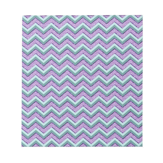 Teal and Amethyst ZigZag Anteckningsblock (Framsida)
