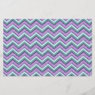 Teal and Amethyst ZigZag Brevpapper