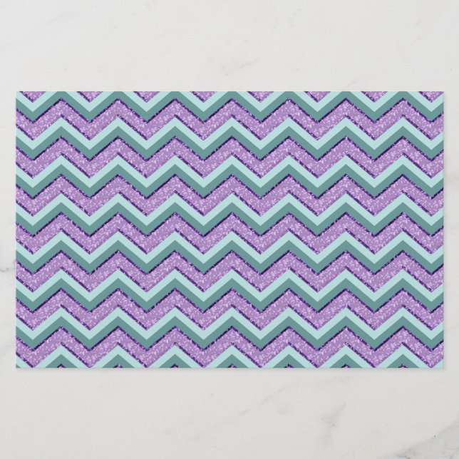 Teal and Amethyst ZigZag Brevpapper (Framsida)