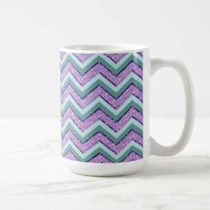 Teal and Amethyst ZigZag Kaffemugg