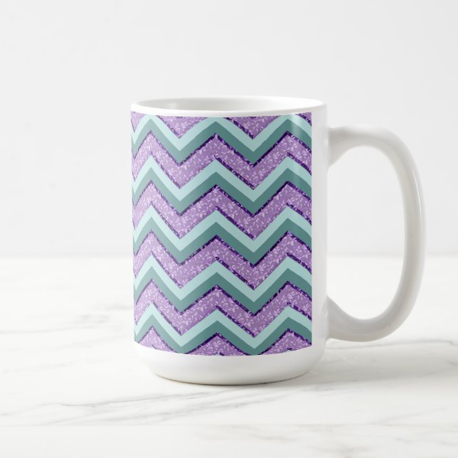 Teal and Amethyst ZigZag Kaffemugg (Höger)